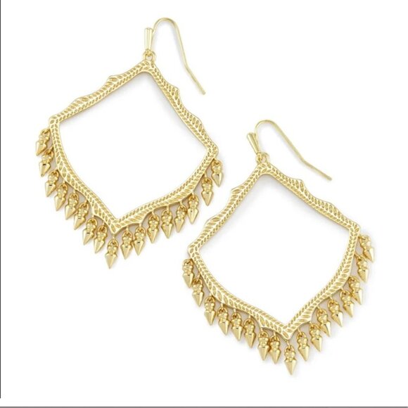 Kendra Scott Lacy Drop Earrings Gold - Picture 2 of 2
